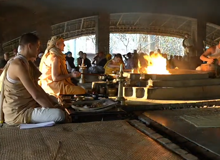 Fire Sacrifice at Bhaktivedanta Academy Mayapur